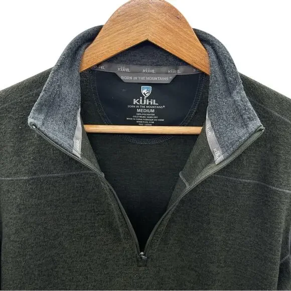 Kuhl Men’s Quarter Zip Long Sleeve Forrest Green Shirt Size Medium Gorpcore - Picture 4 of 7